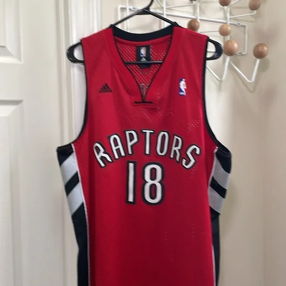 Raptors - NBA Basketball Adidas Jersey - Parker 18 - Red- Large +2 Length - Picture 2 of 16
